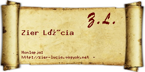 Zier Lúcia névjegykártya